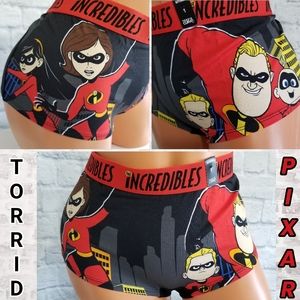 Torrid Incredibles Superhero Family Pixar Disney Boyshort Panty New 1X